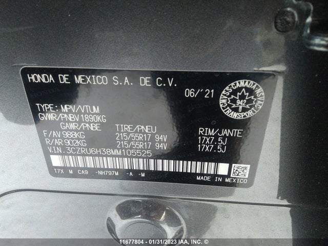 Honda HR-V 2021 3CZRU6H38MM105525 Image 10