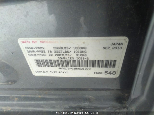 JA32U2FU3BU601979 Mitsubishi Lancer Es/es Sport