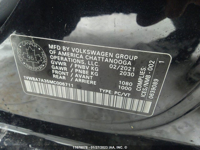 1VWBA7A35MC006711 Volkswagen Passat Highline