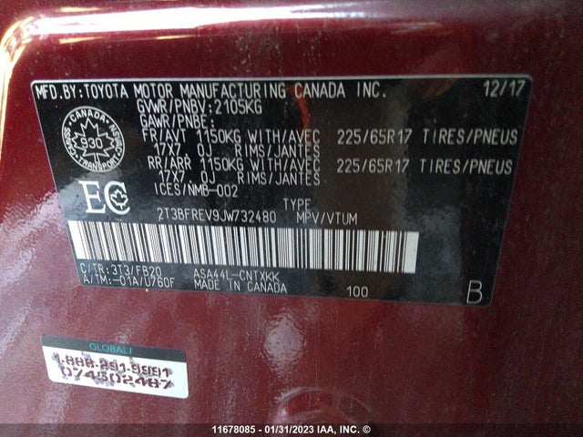 Toyota RAV4 LE 2018 2T3BFREV9JW732480 Image 9