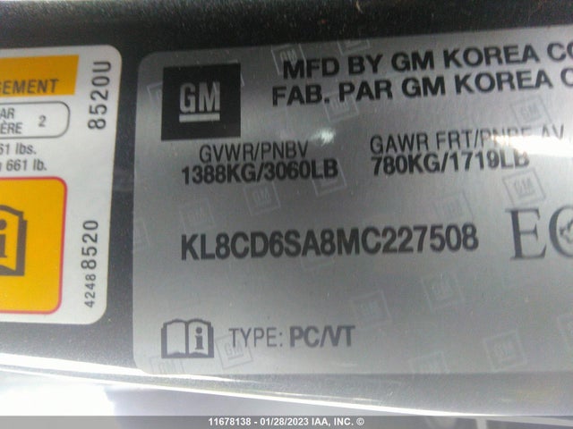 Chevrolet SPARK 1LT 2021 KL8CD6SA8MC227508 Image 9