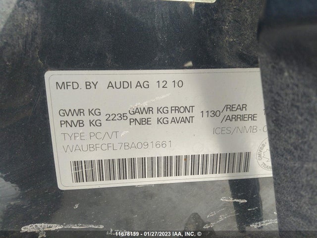 WAUBFCFL7BA091661 Audi A4 PREMIUM