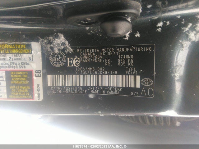 Toyota Corolla S/le 2012 2T1BU4EE6CC897179 Image 10