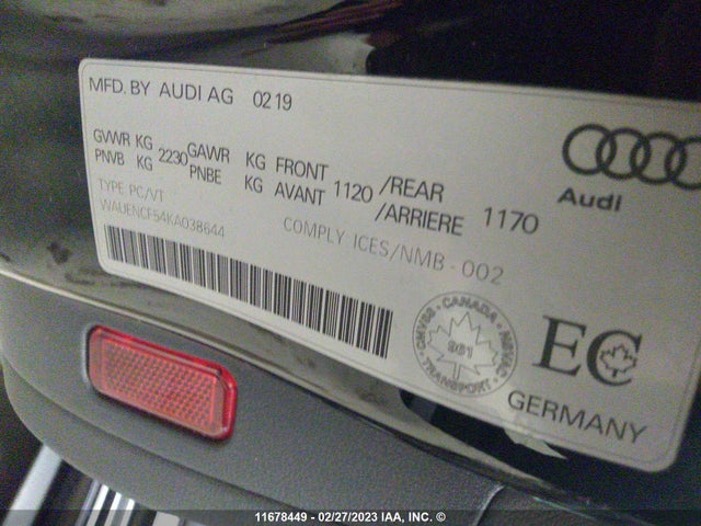 WAUENCF54KA038644 Audi A5 Premium Plus S-line