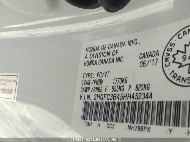 Honda CIVIC EX 2017 2HGFC3B45HH452344 Image 11