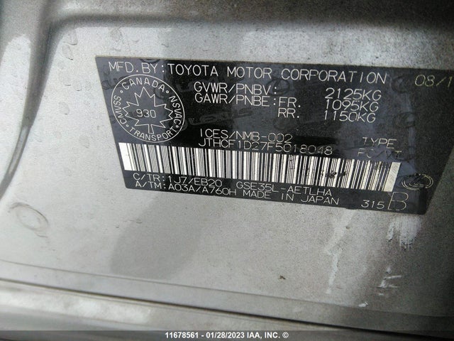 JTHCF1D27F5018048 Lexus IS 250