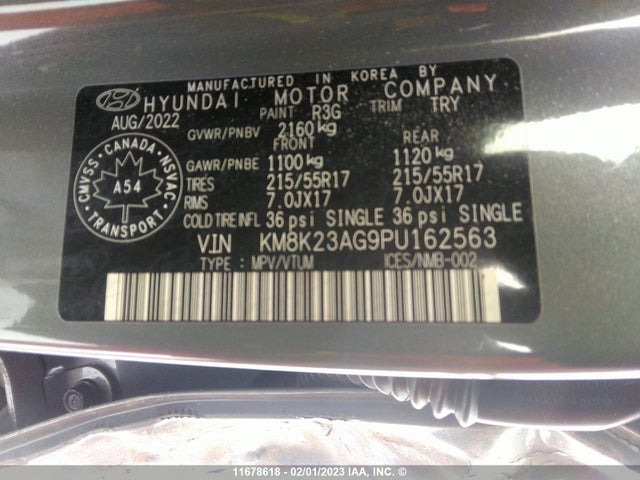 Hyundai Kona Se 2023 KM8K23AG9PU162563 Image 10