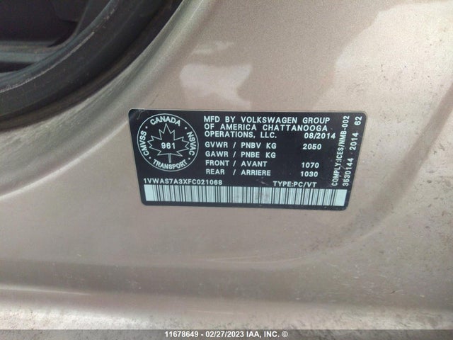1VWAS7A3XFC021068 Volkswagen PASSAT S