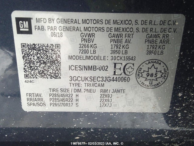 Chevrolet Silverado K1500 Ltz 2018 3GCUKSEC3JG440060 Image 9