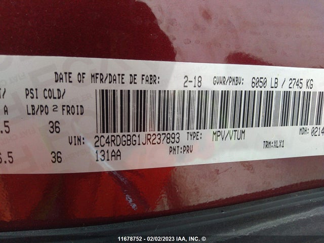 Dodge Grand Caravan Se 2018 2C4RDGBG1JR237893 Image 9