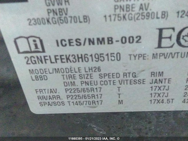 Chevrolet EQUINOX LT 2017 2GNFLFEK3H6195150 Image 9