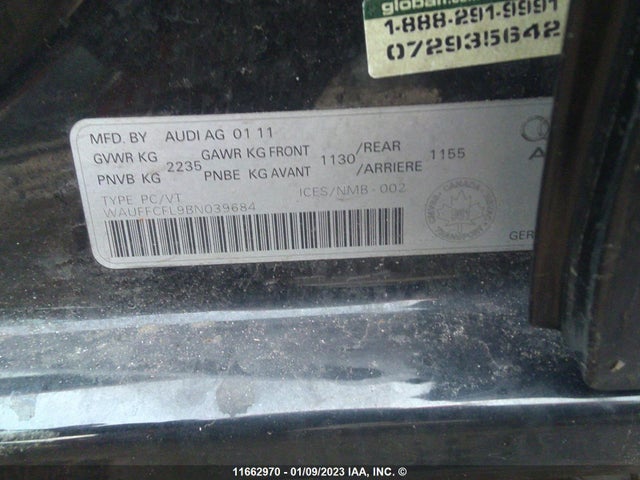 WAUFFCFL9BN039684 Audi A4 Premium Plus