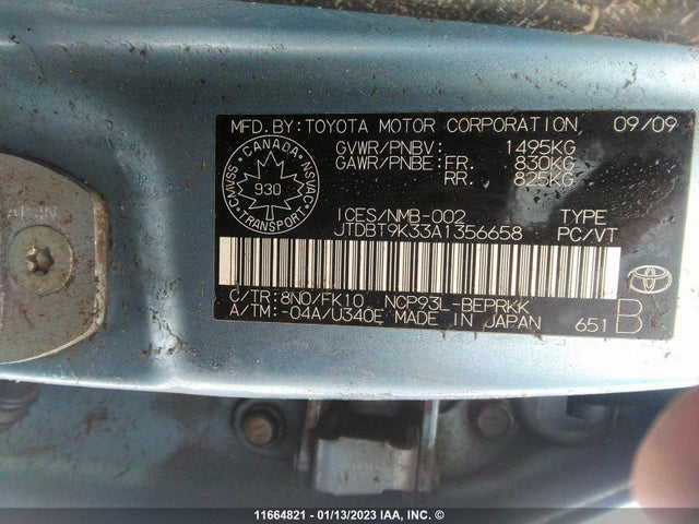 Toyota Yaris 2010 JTDBT9K33A1356658 Image 10