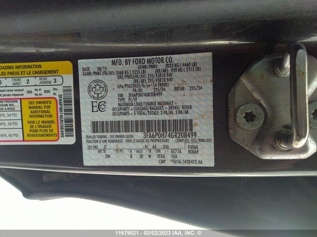 Ford Fusion 2016 3FA6P0H74GR208499 Image 31
