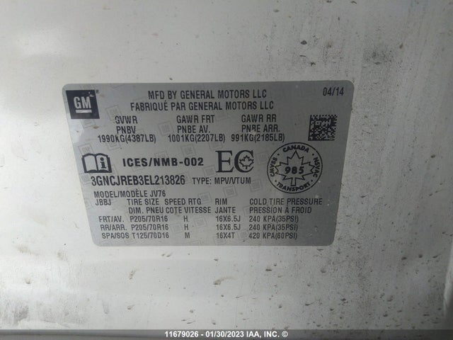 Chevrolet Trax 2lt 2014 3GNCJREB3EL213826 Image 9