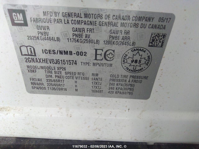 Chevrolet EQUINOX LS 2018 2GNAXHEV8J6151574 Image 9