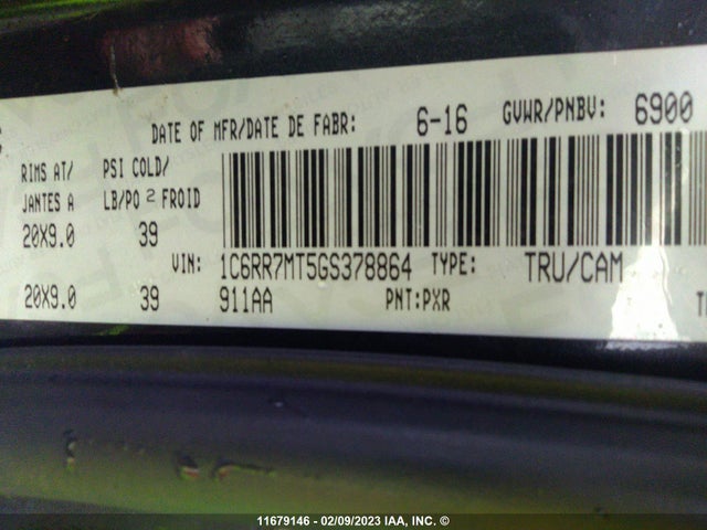 RAM 1500 Sport 2016 1C6RR7MT5GS378864 Image 10