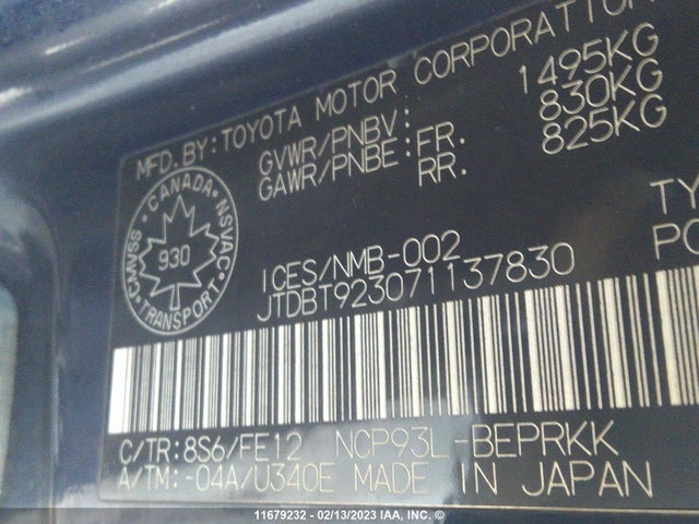 Toyota Yaris 2007 JTDBT923071137830 Image 11