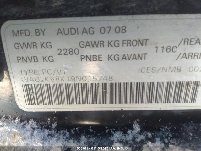 WAULK68K19N015748 Audi A4 3.2 Quattro