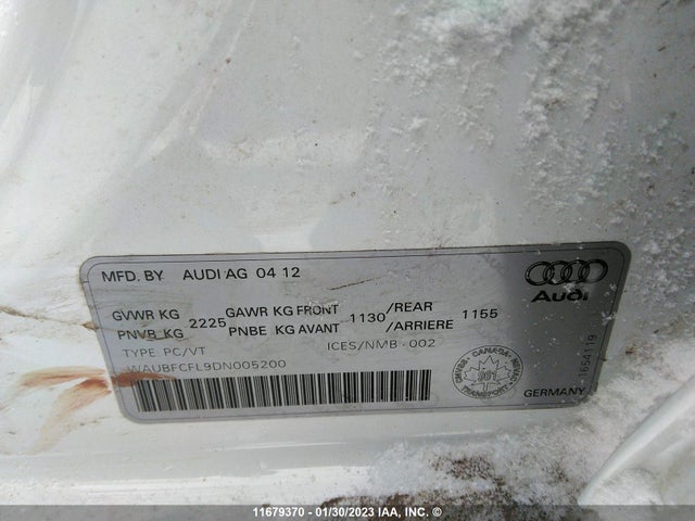 WAUBFCFL9DN005200 Audi A4 PREMIUM