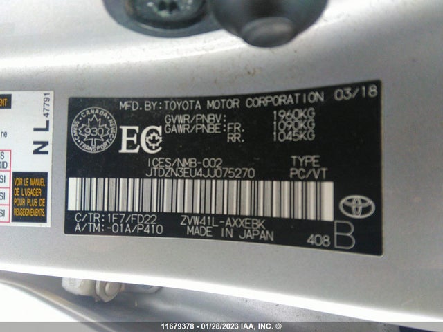 Toyota PRIUS V 2018 JTDZN3EU4JJ075270 Image 10