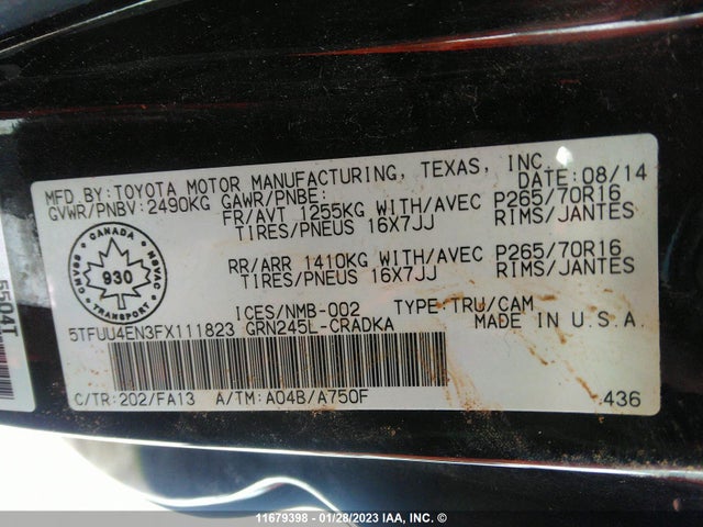 Toyota Tacoma Access Cab/trd Pro 2015 5TFUU4EN3FX111823 Image 10