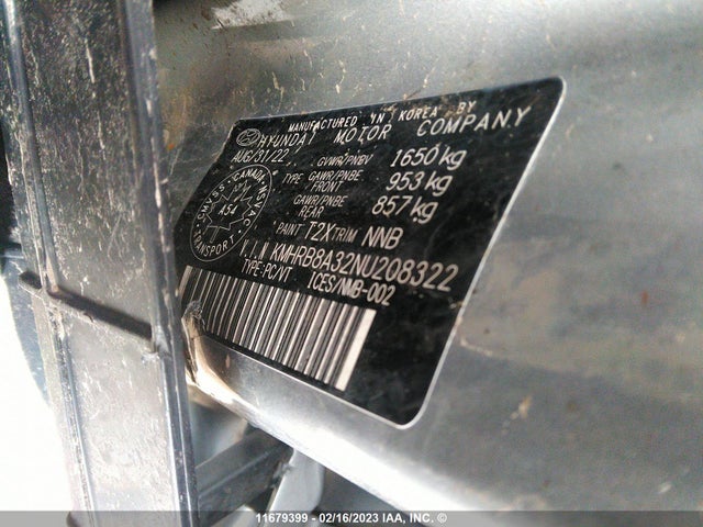 Hyundai Venue Se 2022 KMHRB8A32NU208322 Image 9