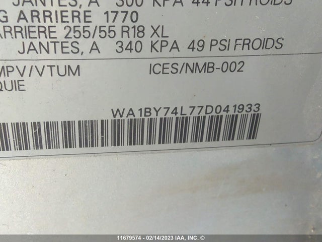 WA1BY74L77D041933 Audi Q7 3.6 Quattro Premium