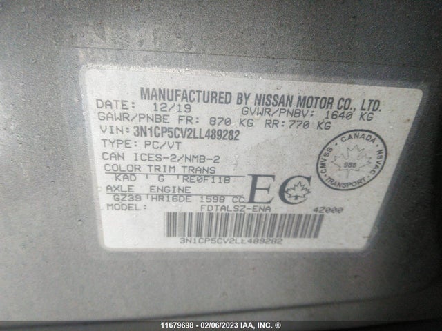 Nissan KICKS SV 2020 3N1CP5CV2LL489282 Image 9