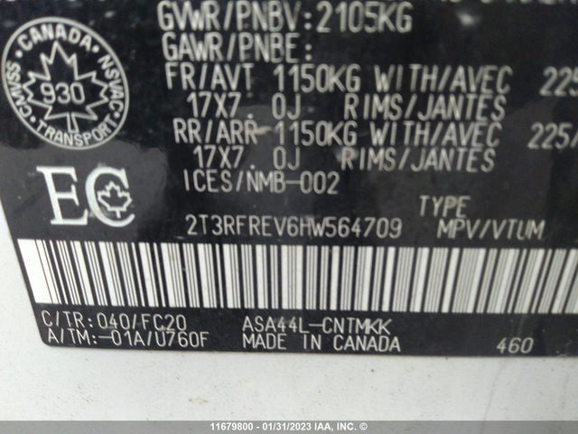 Toyota Rav4 Xle 2017 2T3RFREV6HW564709 Image 10