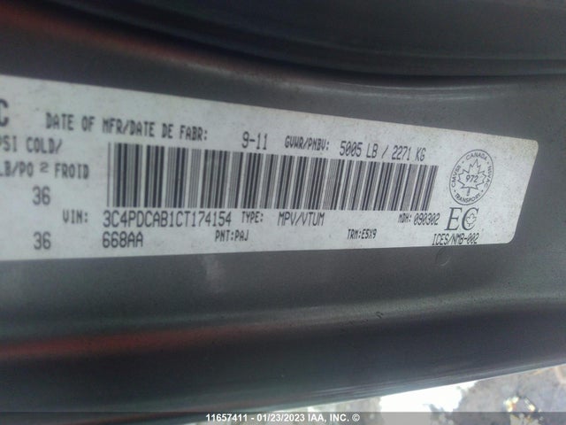 Dodge JOURNEY SE 2012 3C4PDCAB1CT174154 Image 10