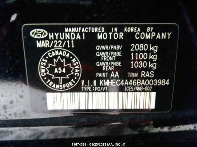 Hyundai SONATA HYBRID 2011 KMHEC4A46BA003984 Image 10