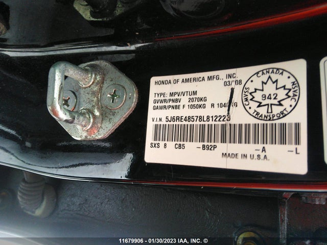 Honda CR-V EX 2008 5J6RE48578L812223 Image 10
