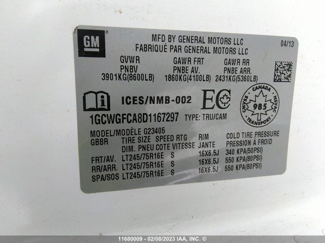 Chevrolet Express G2500 2013 1GCWGFCA8D1167297 Image 11