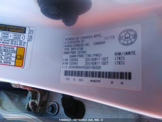 Honda CR-V SE 2016 2HKRM4H45GH106502 Image 9