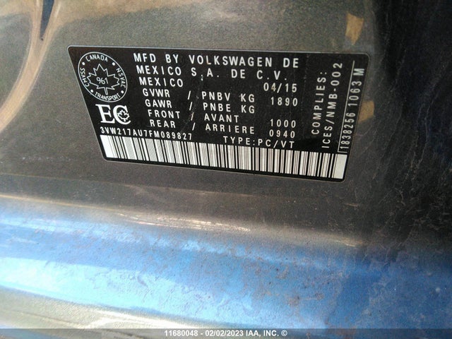 3VW217AU7FM089827 Volkswagen Golf