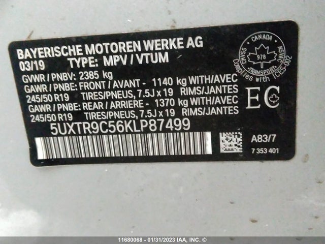 5UXTR9C56KLP87499 BMW X3 Xdrive30i
