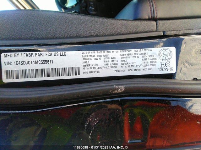 Dodge Durango R/t 2021 1C4SDJCT1MC555617 Image 9