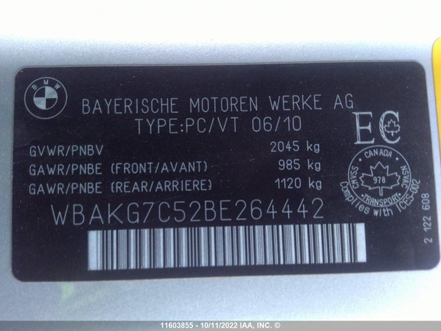 WBAKG7C52BE264442 BMW 335 I