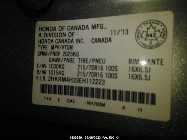 Honda CR-V LX 2014 2HKRM4H33EH112223 Image 10