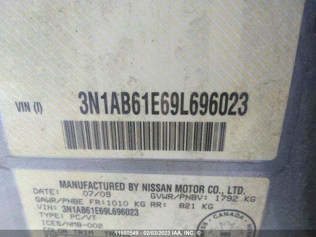 Nissan Sentra 2009 3N1AB61E69L696023 Image 10