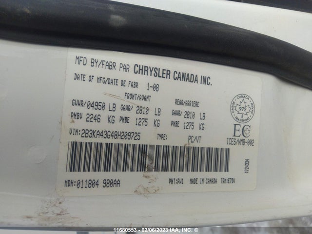 Dodge CHARGER 2008 2B3KA43G48H209725 Image 10