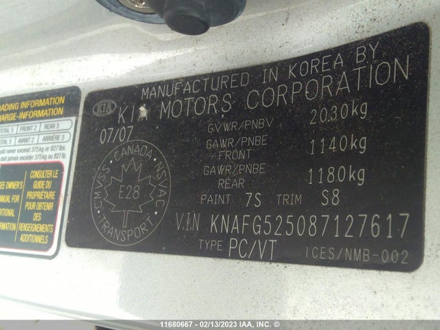 KIA Rondo 2008 KNAFG525087127617 Image 11