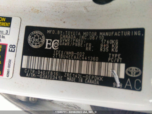 Toyota Corolla S/le/xle 2010 2T1BU4EE8AC441360 Image 10