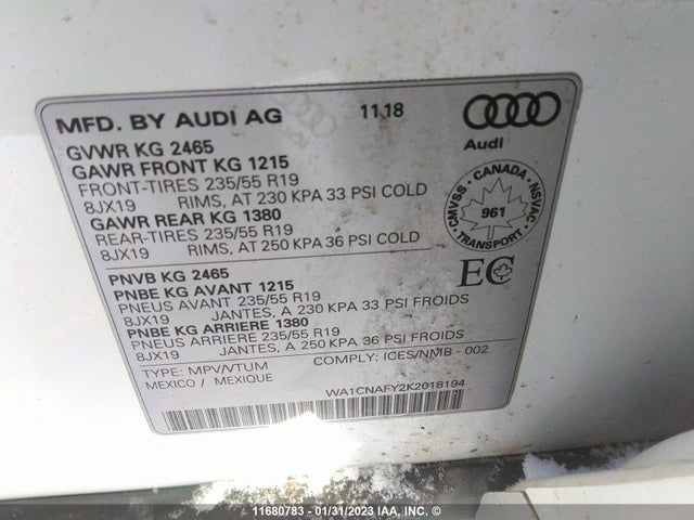 WA1CNAFY2K2018194 Audi Q5