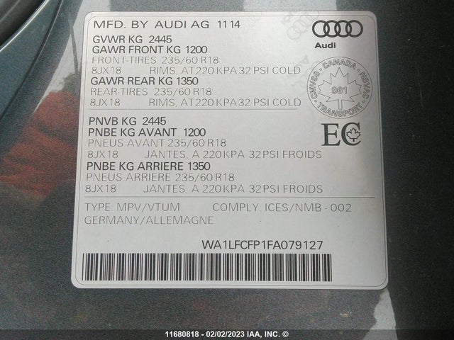 WA1LFCFP1FA079127 Audi Q5 Premium Plus