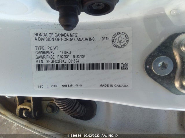 Honda CIVIC 2020 2HGFC2F8XLH001894 Image 10
