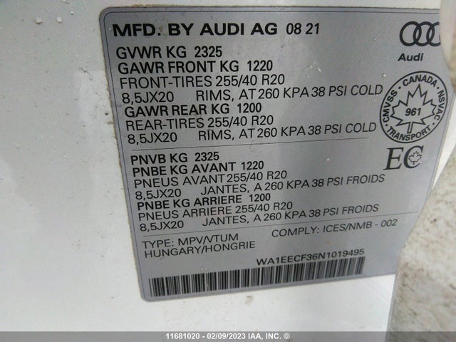 WA1EECF36N1019495 Audi Q3 Premium Plus S Line 45