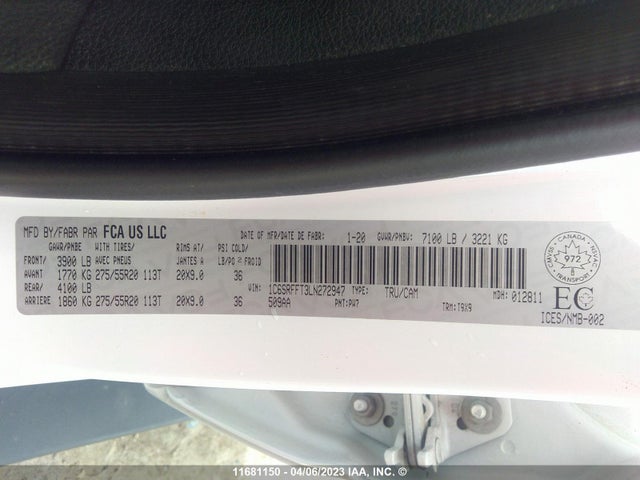 RAM 1500 Big Horn/lone Star 2020 1C6SRFFT3LN272947 Image 10