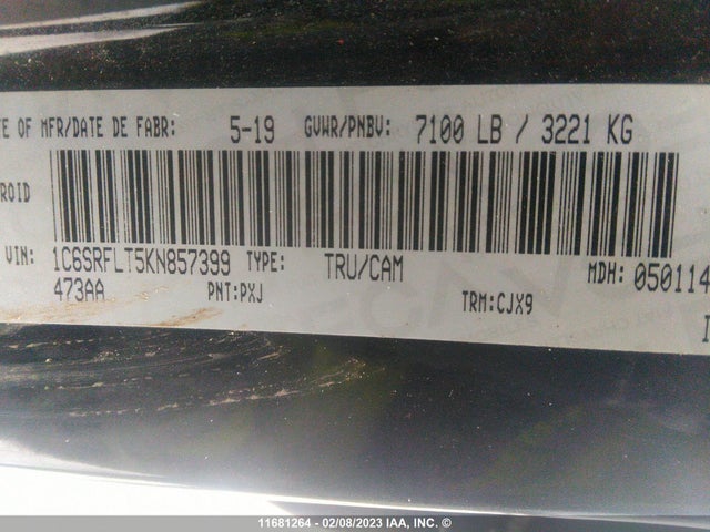 RAM 1500 Rebel 2019 1C6SRFLT5KN857399 Image 9